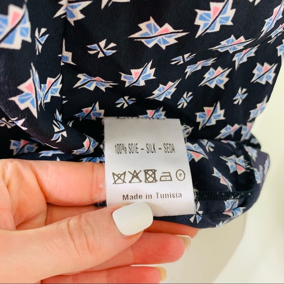 Sandro Floral Zip Front Sleeveless Blouse SMALL 3121 - Picture 8 of 10